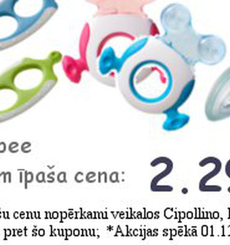 Izmanto izdevību ietaupīt- Tommee Tippee zobgrauznīši tikai par 2,29Ls!