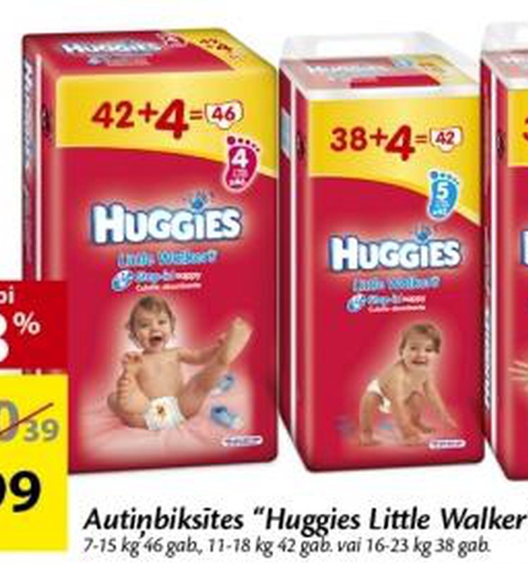 Vēl līdz trešdienai veikalos „Maxima” Huggies atlaides! 