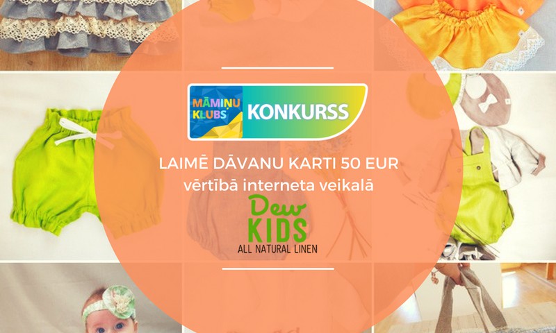 Facebook KONKURSS: Laimē 50 EUR dāvanu karti interneta veikalā Dew KIDS!