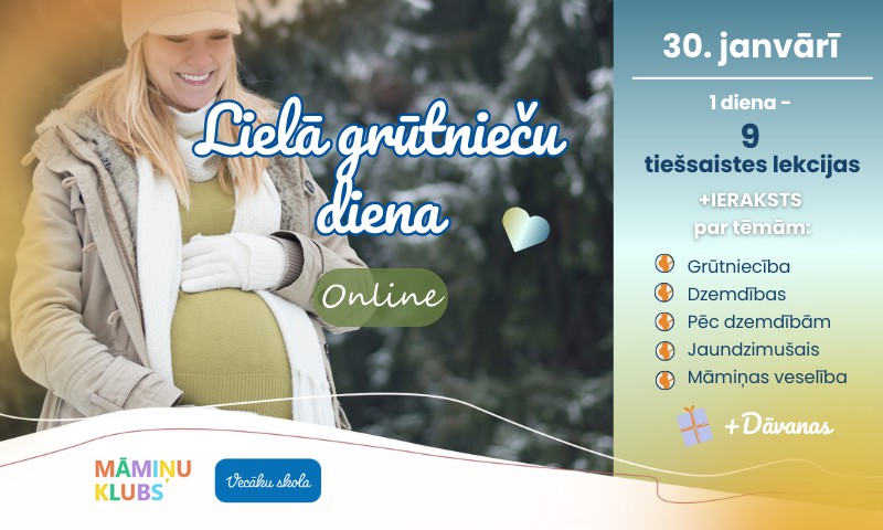 Grūtnieču diena JAU ŠODIEN! Viena diena ar 9 noderīgām lekcijām + garantētām dāvanām