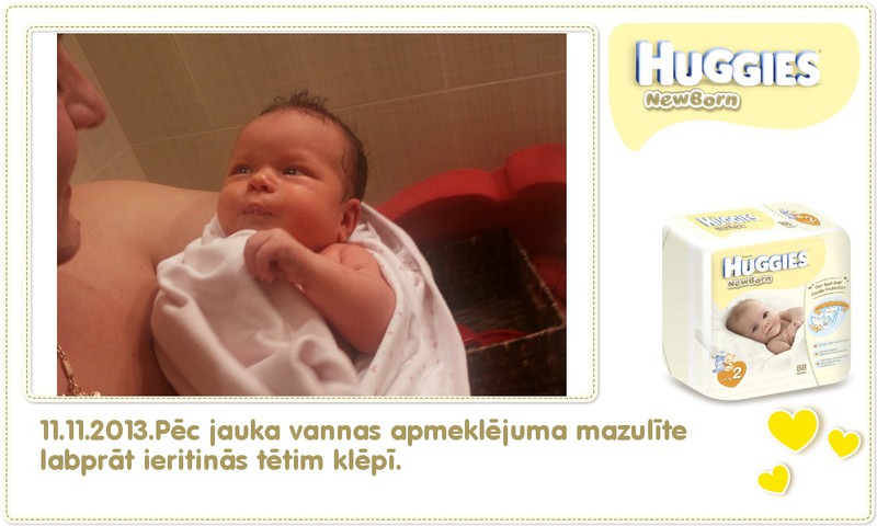 Katrīna aug kopā ar Huggies® Newborn: 14.dzīves diena