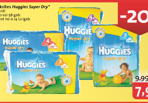 Huggies® Super Dry autiņbiksīšu akcija RIMI veikalos