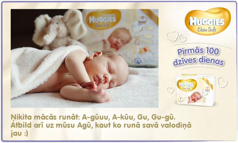 Bēbītis aug kopā ar Huggies®  Elite Soft: 22.dzīves diena