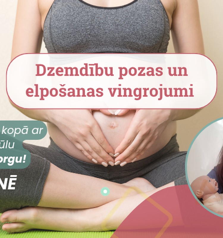 Dzemdību pozu un elpošanas vingrojumu nodarbība kopā ar vecmāti, dūlu Līgu Giniborgu KLĀTIENĒ