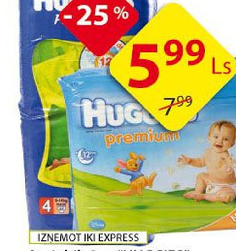 Huggies® Premium veikalos IKI tikai par 5,99Ls līdz 21.novembrim!