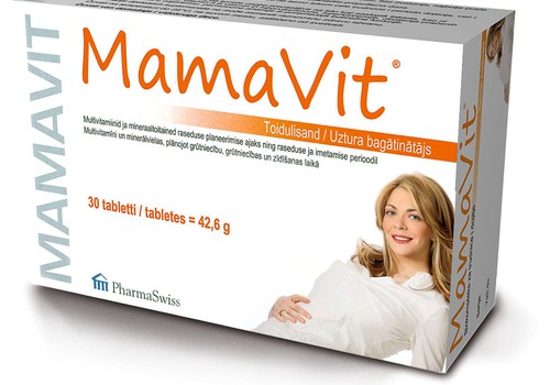 MamaVit- Sabalansēts vitamīnu un minerālvielu biokomplekss ar folskābi, plānojot grūtniecību, grūtniecības un zīdīšanas laikā