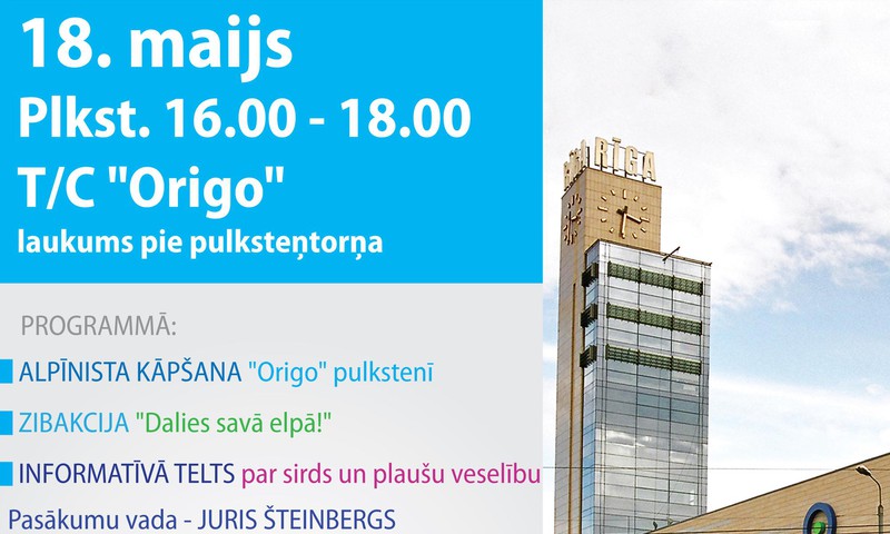Kāps „Origo” pulkstenī, izrādot cieņu un atbalstu cilvēkiem ar retu slimību 