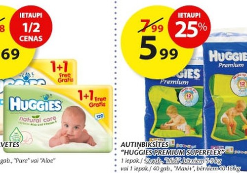 Izvēloties Huggies nedēļas piedāvājumu, ietaupi līdz 50%!