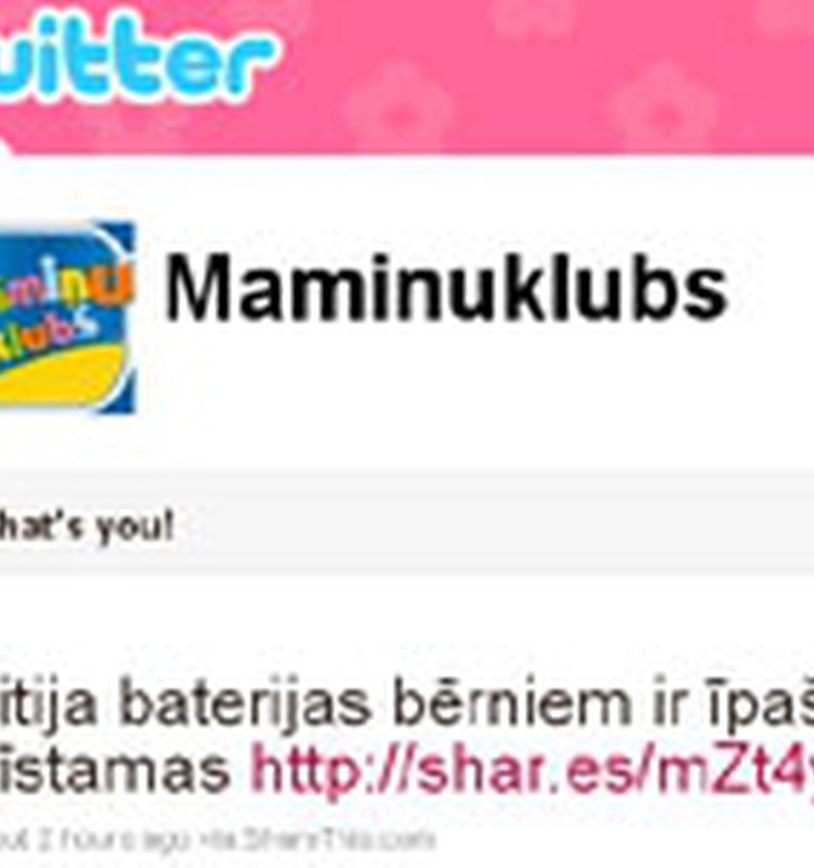 Seko Twitterī Māmiņu Klubam, retvīto ziņu un laimē!