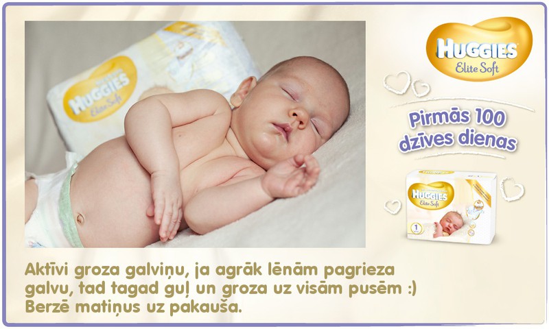 Bēbītis aug kopā ar Huggies®  Elite Soft: 54.dzīves diena