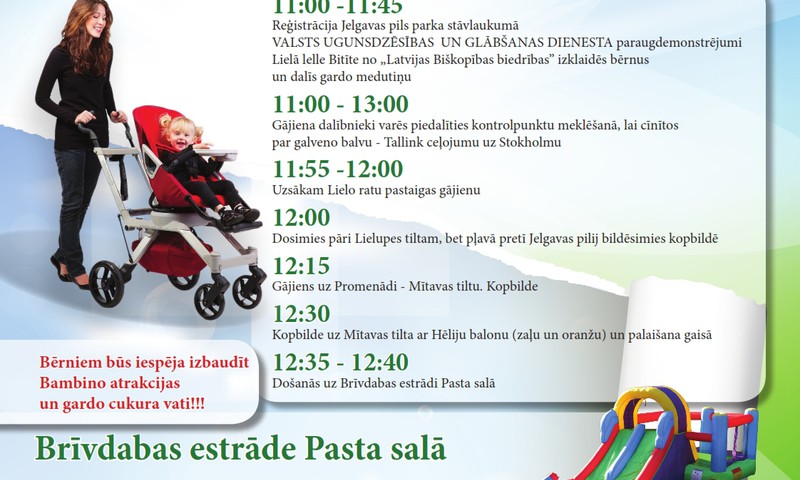 7.jūnijā " Lielā ratu pastaiga Jelgavā jeb Svētki Jelgavas mazuļiem un vecākiem"
