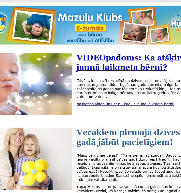 Smelies noderīgu informāciju 1.februāra Mazuļu Kluba E-žurnālā!