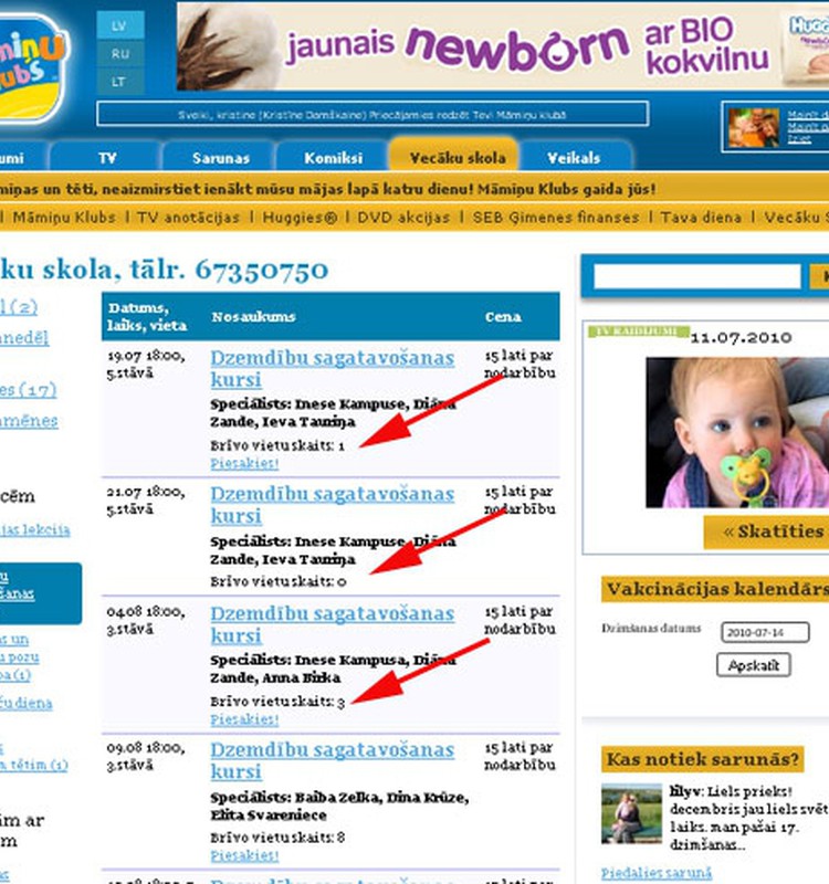 Uzzini par brīvajām vietām Māmiņu Kluba kursos!