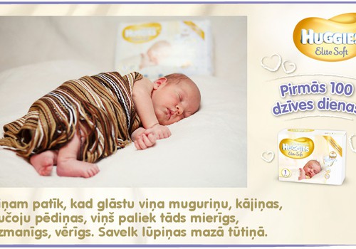 Bēbītis aug kopā ar Huggies®  Elite Soft: 7.dzīves diena