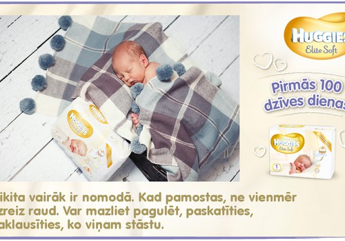 Bēbītis aug kopā ar Huggies®  Elite Soft: 6.dzīves diena