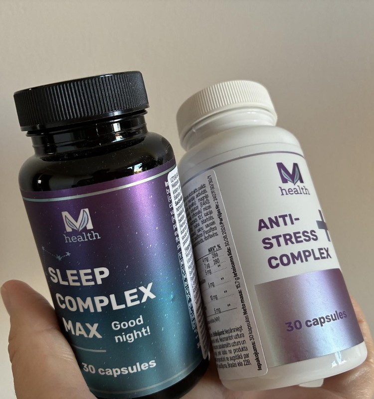 MV Health Anti-Stress Complex un Sleep Complex MAX ikdienā lieliski papildina viens otru
