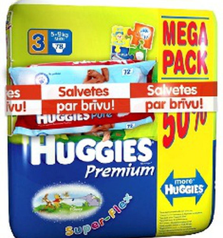 Vasaras akcija! Pērc Huggies Premium mega paku un saņem salvetes par brīvu!