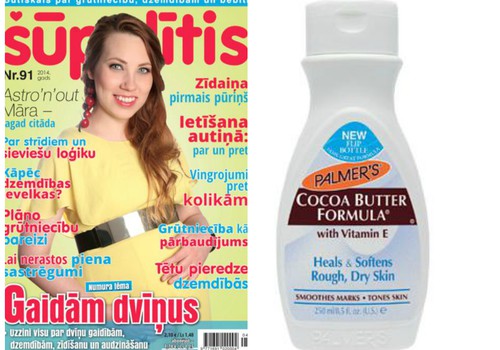 Žurnālu Šūpulītis un Palmer's Cocoa Butter krēmu saņem..