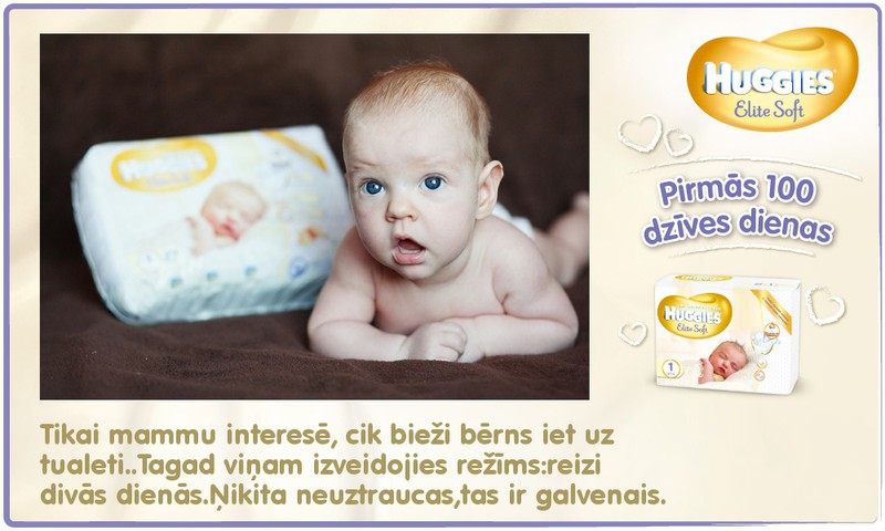 Bēbītis aug kopā ar Huggies®  Elite Soft: 61.dzīves diena