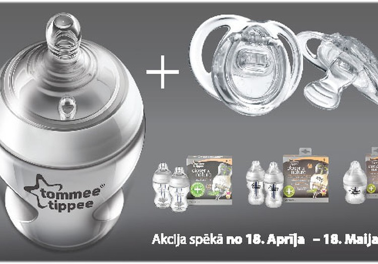 Pērkot jebkuru Tommee Tippee pudelīti, saņem dāvanā māneklīti savam mazulim!