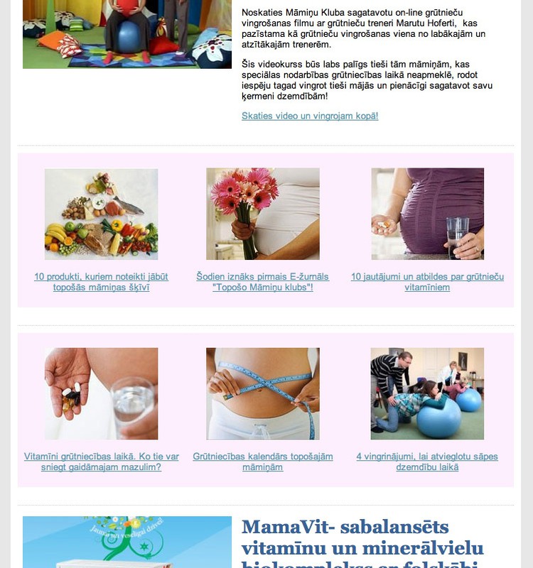 Pirmais E-žurnāls "Topošo Māmiņu klubs"! Vai jau saņēmi?