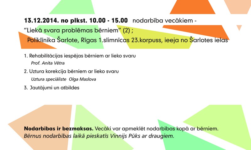 Vecāki aicināti apmeklēt Vinnija Pūka skolas semināru „Liekā svara problēmas bērniem”