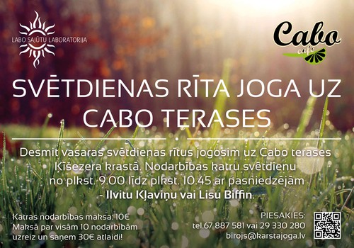 Svētdienas rīta joga uz Cabo terases