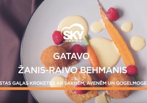 Vistas gaļas kroketes ar saknēm, avenēm un gogelmogeli