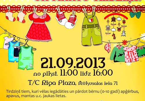 Bērnu apģērbu un mantu tirdziņš 21.septembrī T/C Riga Plaza!
