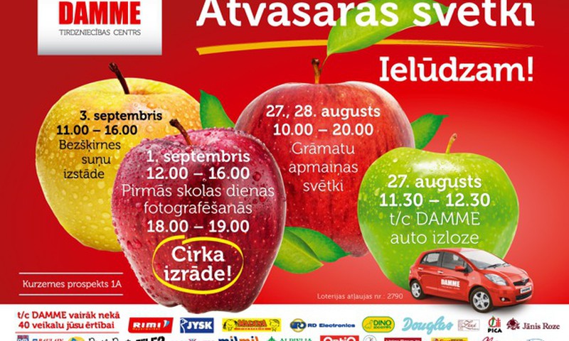 Tirdzniecības centrs DAMME aicina uz “Atvasaras svētkiem”