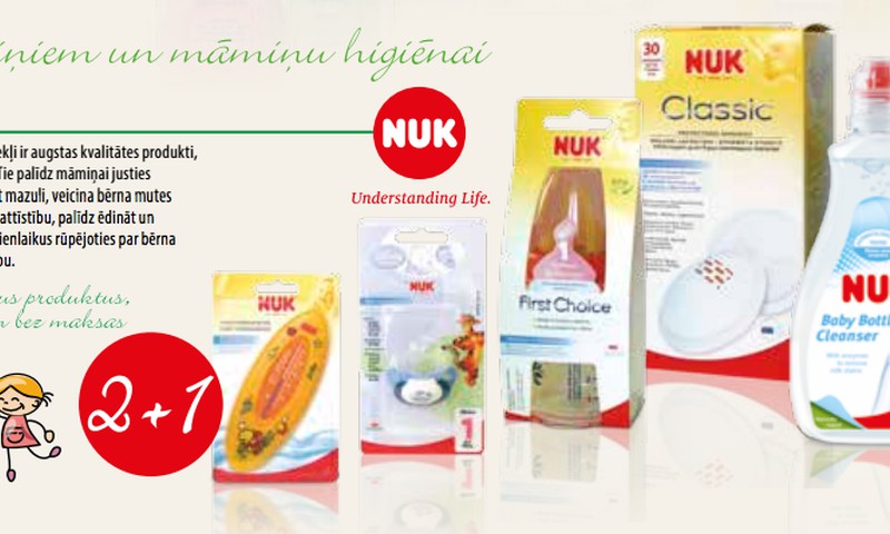 Atlaides NUK produkcijai EUROaptiekās: pērc divus un saņem trešo par brīvu!