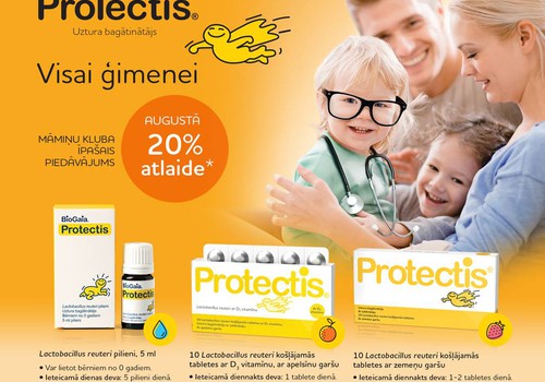 AUGUSTĀ  Māmiņu kluba īpašais piedāvājums –  Protectis®  produktiem 20% atlaide*!