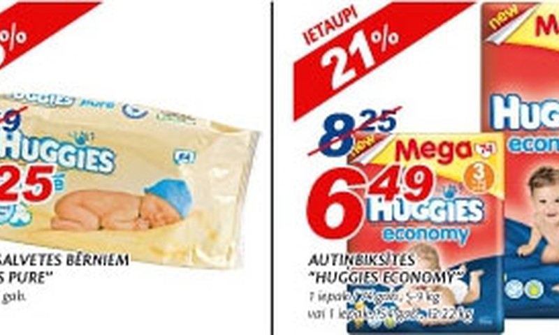 Huggies izdevīgie piedāvājumi mitrajām salvetēm un Huggies economy autiņbiksītēm!