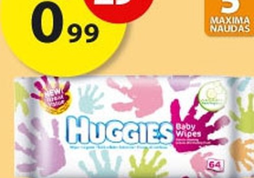 Nedēļas akcijas piedāvājums: Huggies® mitrās salvetes par 0,99Ls!