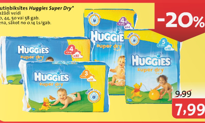 Huggies® Super Dry autiņbiksīšu akcija RIMI veikalos