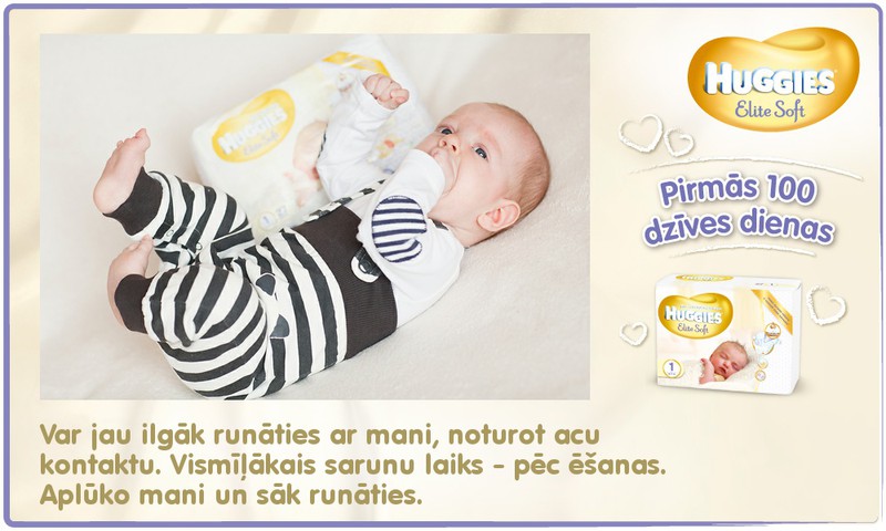 Bēbītis aug kopā ar Huggies®  Elite Soft: 74.dzīves diena