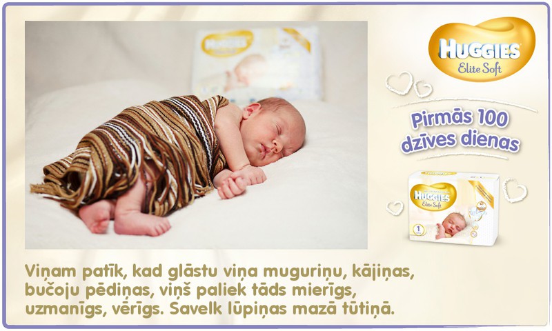 Bēbītis aug kopā ar Huggies®  Elite Soft: 7.dzīves diena