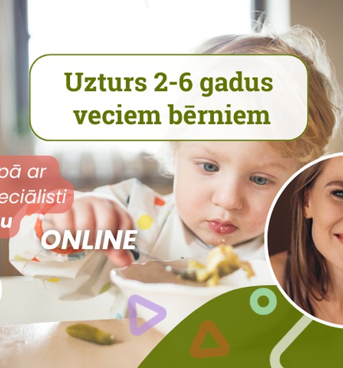Uzturs 2–6 gadus veciem bērniem Lizetes Pugas lekcija TIEŠSAISTĒ