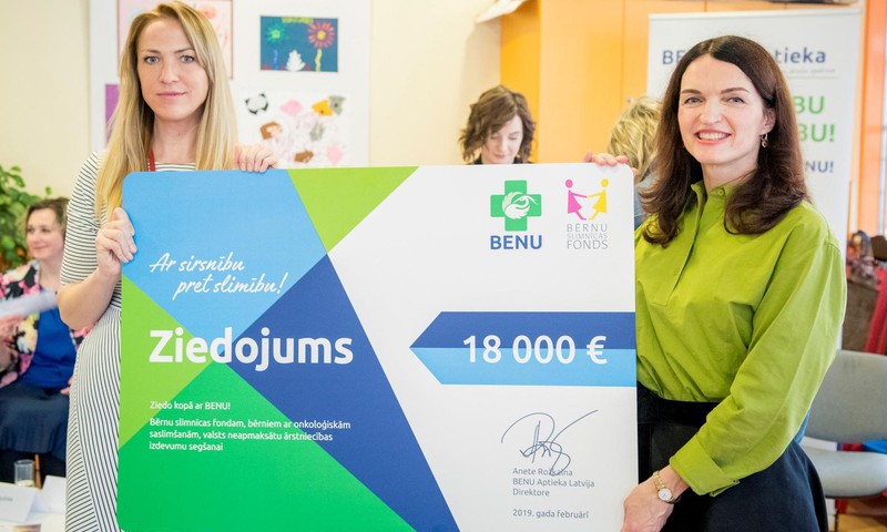 Bērnu onkoloģijas ārstniecībai ziedo 18 000 EUR