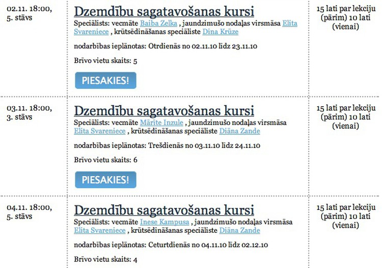 Jaunas grupas dzemdību sagatavošanas kursos Māmiņu Klubā novembrī