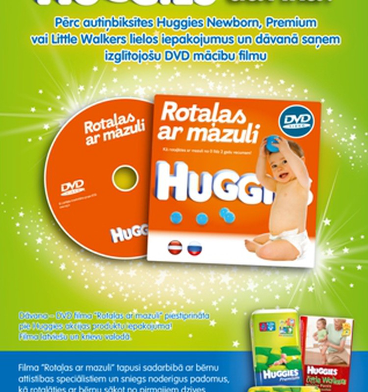 Jauna Huggies akcija-saņem dāvanā DVD filmu 