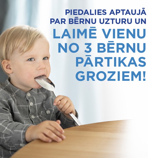 Piedalies aptaujā un laimē vienu no trim bērnu produktu groziem Tavam 1-3 gadus vecajam mazulim!