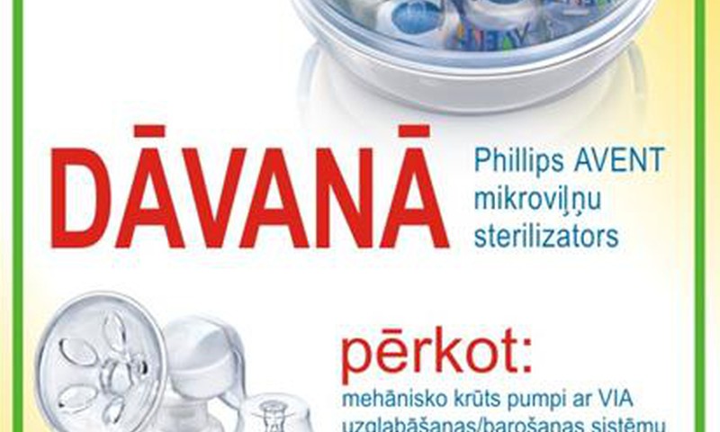 DĀVANĀ Philips AVENT Mikroviļņu sterilizators! Pērc arī Māmiņu Klubā!