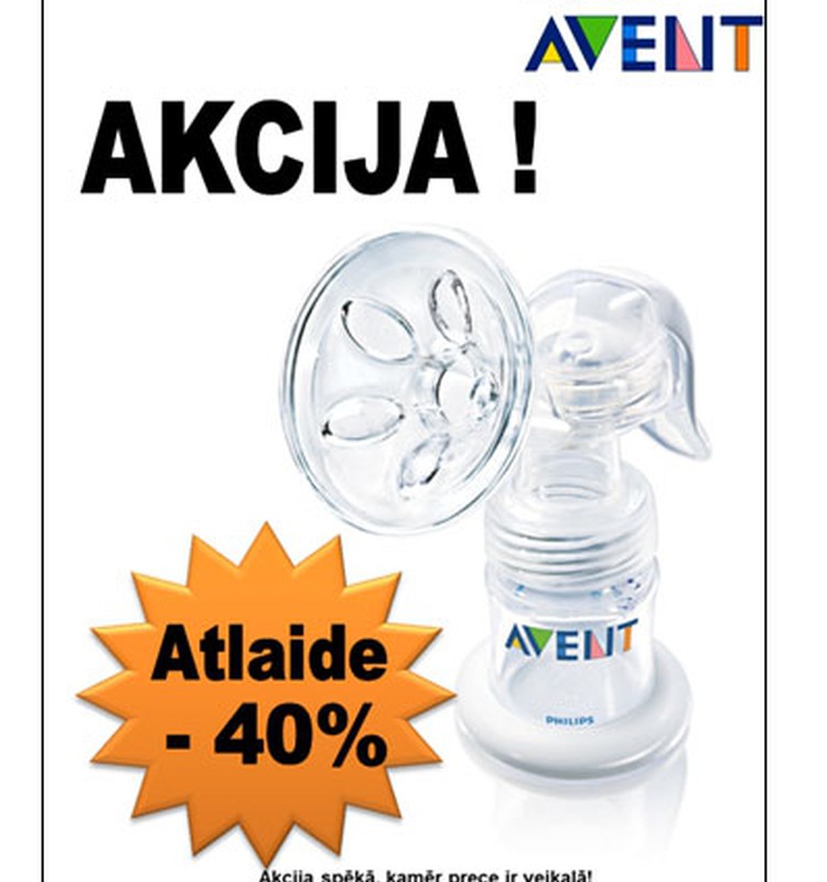 Nebijusi atlaide Philips AVENT mehāniskajam krūts pumpītim!!!