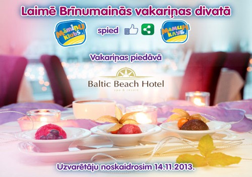 FACEBOOK KONKURSS: Laimē brīnumainās vakariņas Baltic Beach Hotel DIVATĀ!