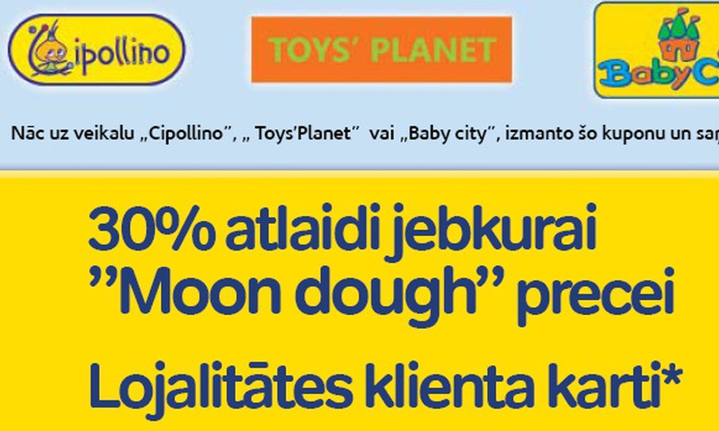 Iegūsti 30% atlaidi Moon Dough maģiskās mīkliņas iegādei!