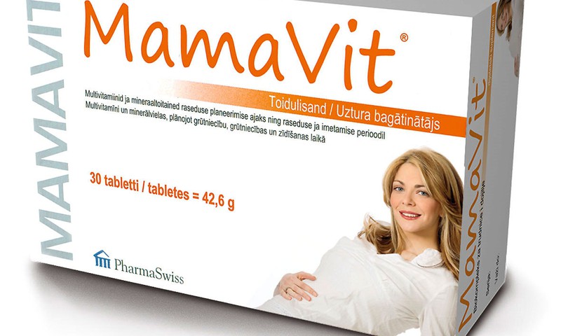 MamaVit- Sabalansēts vitamīnu un minerālvielu biokomplekss ar folskābi, plānojot grūtniecību, grūtniecības un zīdīšanas laikā