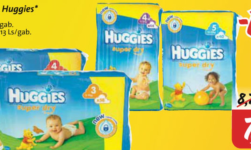 Huggies® Super Dry akcija veikalos RIMI Mamutu dienās