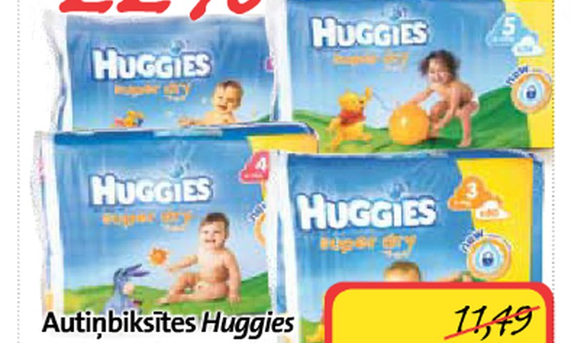 Huggies® Super Dry autiņbiksīšu akcija RIMI veikalos