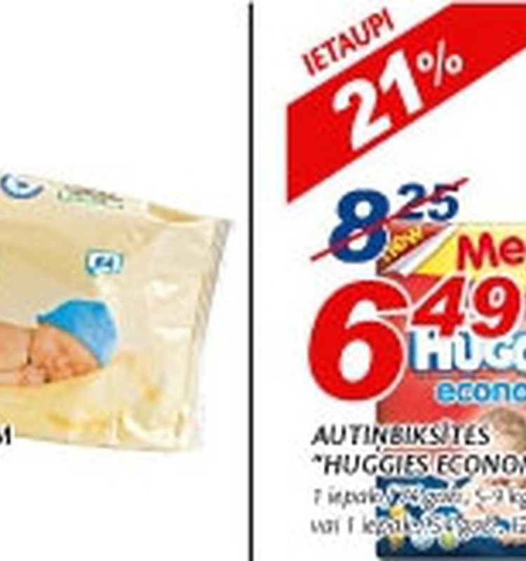 Huggies izdevīgie piedāvājumi mitrajām salvetēm un Huggies economy autiņbiksītēm!